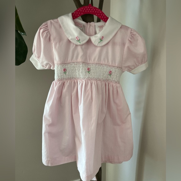 Allison Ann Other - Smocked Pink Striped Kids Dress